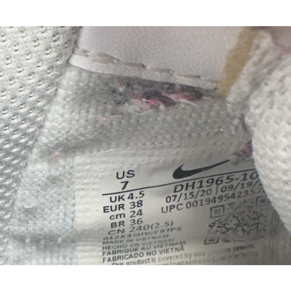 Nike Air Force 1 Shadow Women's 7 White/Multi-Color Pink Blue Shoes DH1965-100